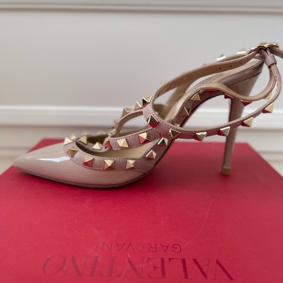 Valentino Patent Rockstud Caged Pump 100mm (Poudre) Size 35 - Picture 5 of 6
